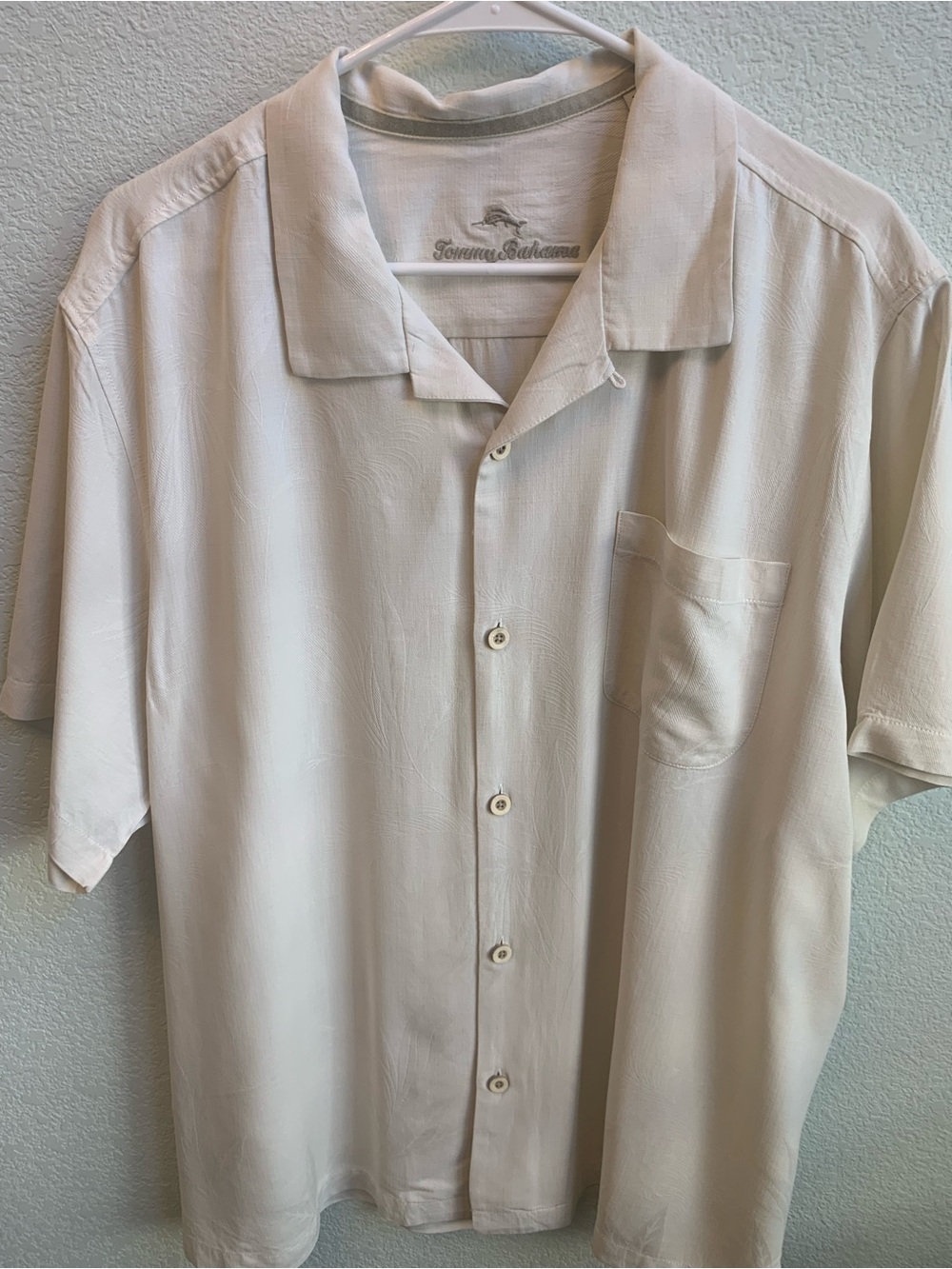 Tommy Bahama Cream Short-Sleeve Camp Button-Down Shirt
